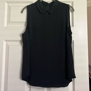 Black sleeveless blouse